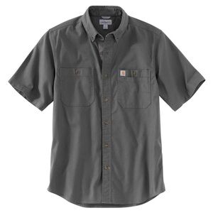 Carhartt Rugged Flex Relaxed Fit Midweight Canvas Short-Sleeve Shirt Gravel 2XLT